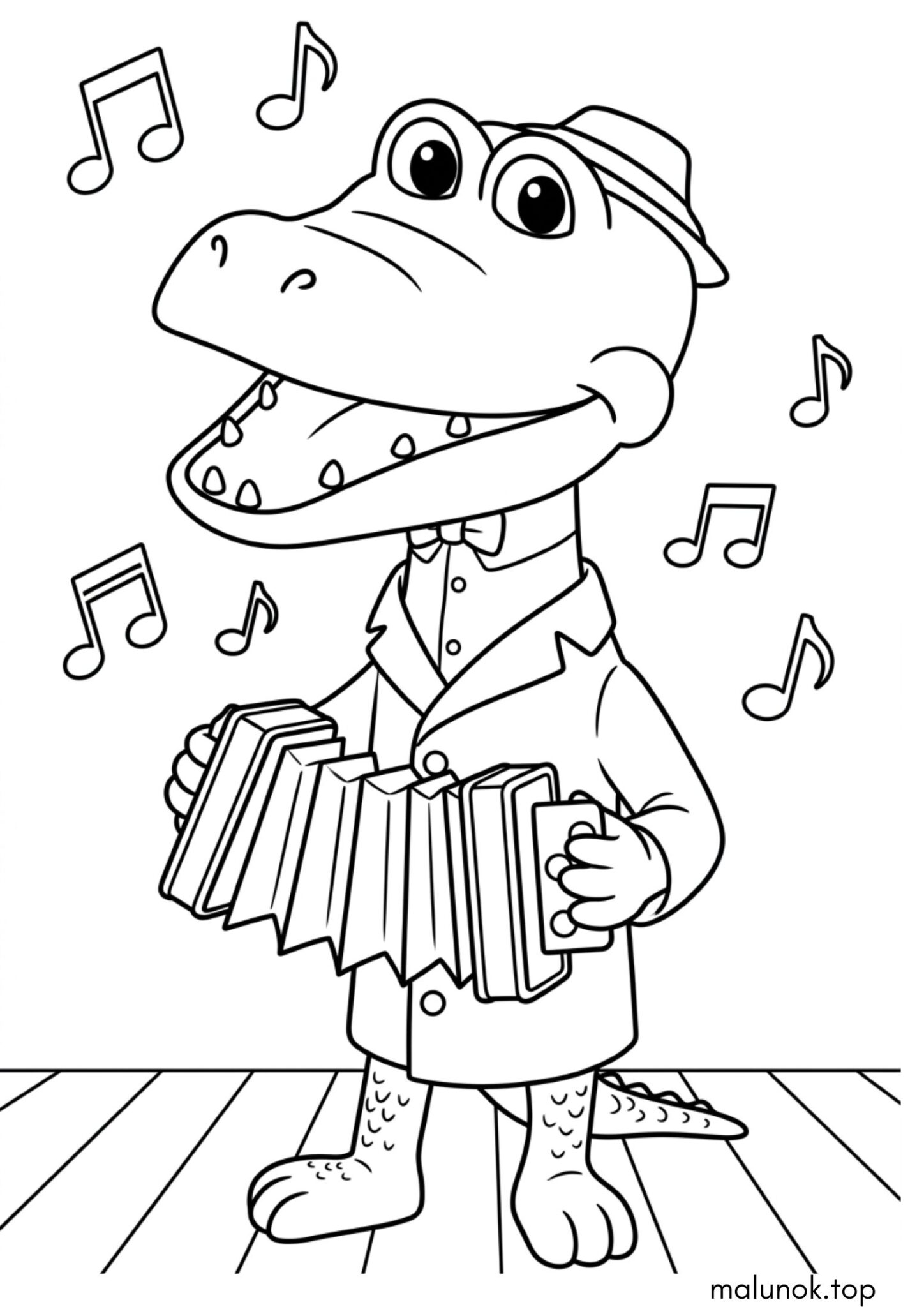 Розмальовка Крокодил Гена