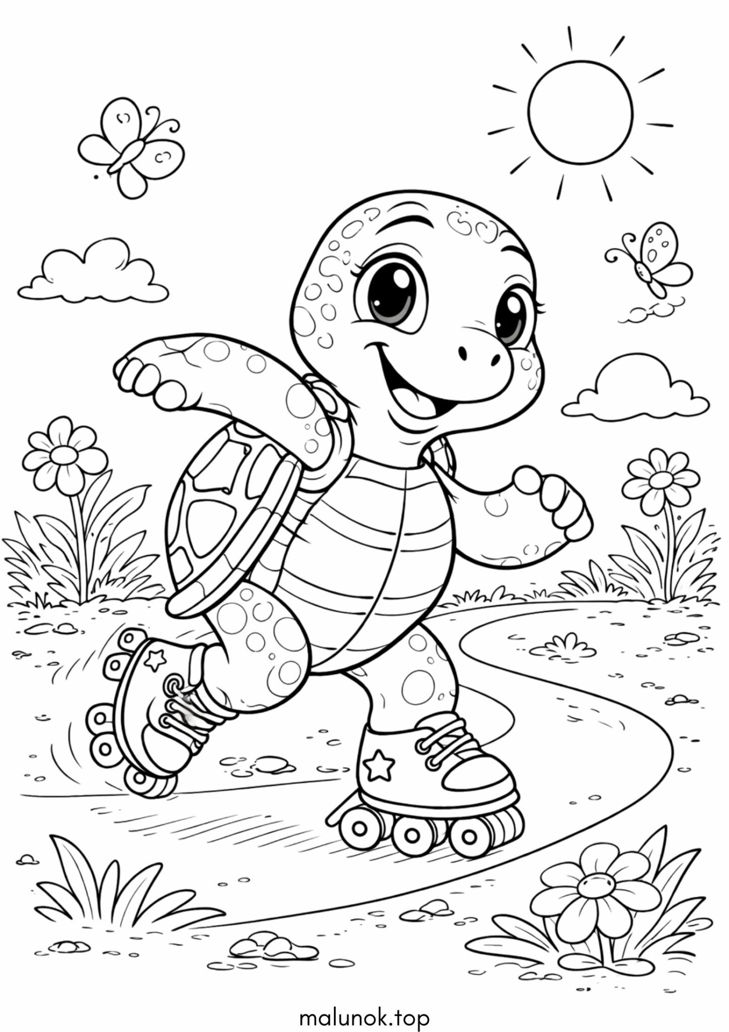 Розмальовка Мила черепашка