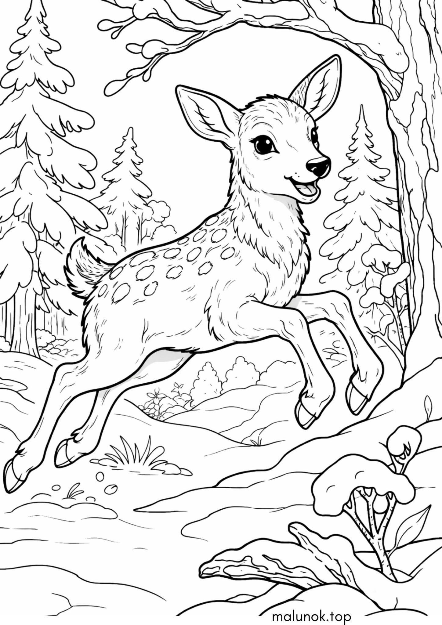 Раскраска Миле оленятко
