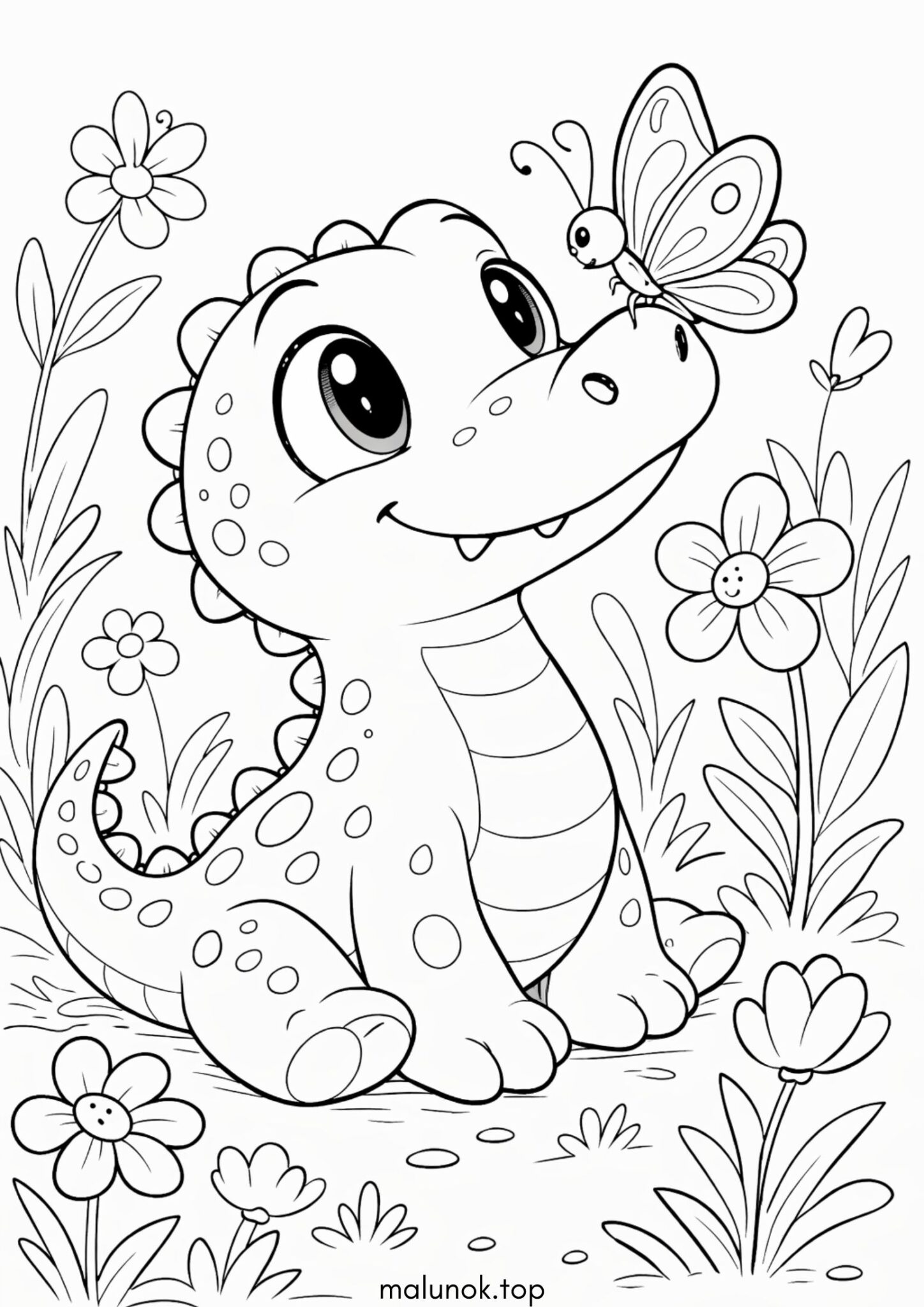 Розмальовка Милий крокодильчик