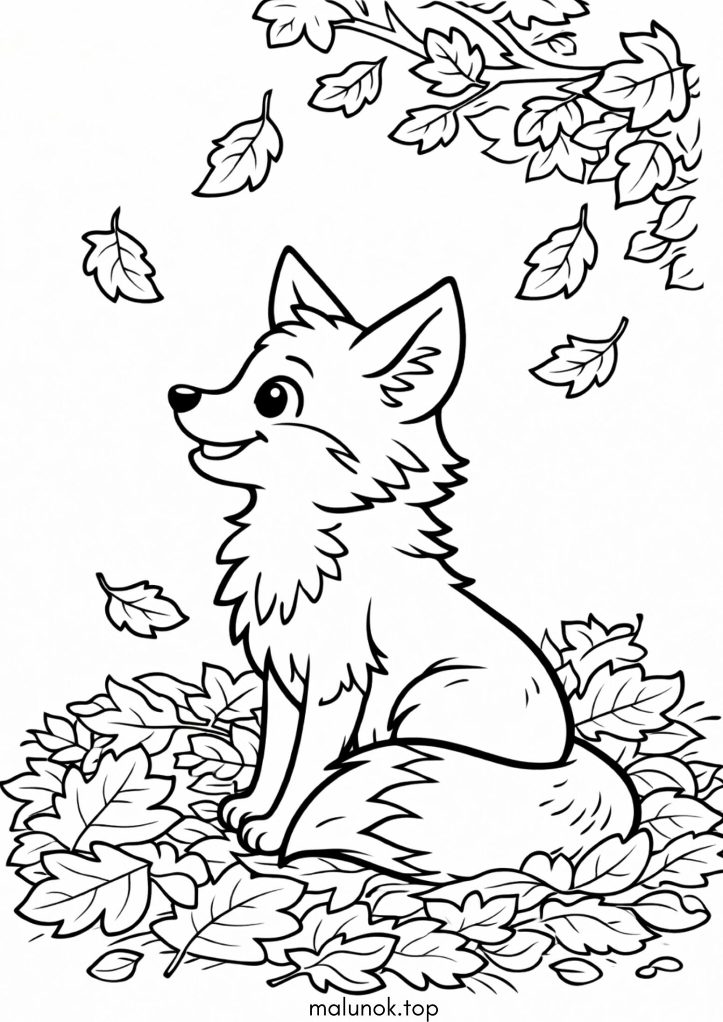 Раскраска Осіння Лисиця