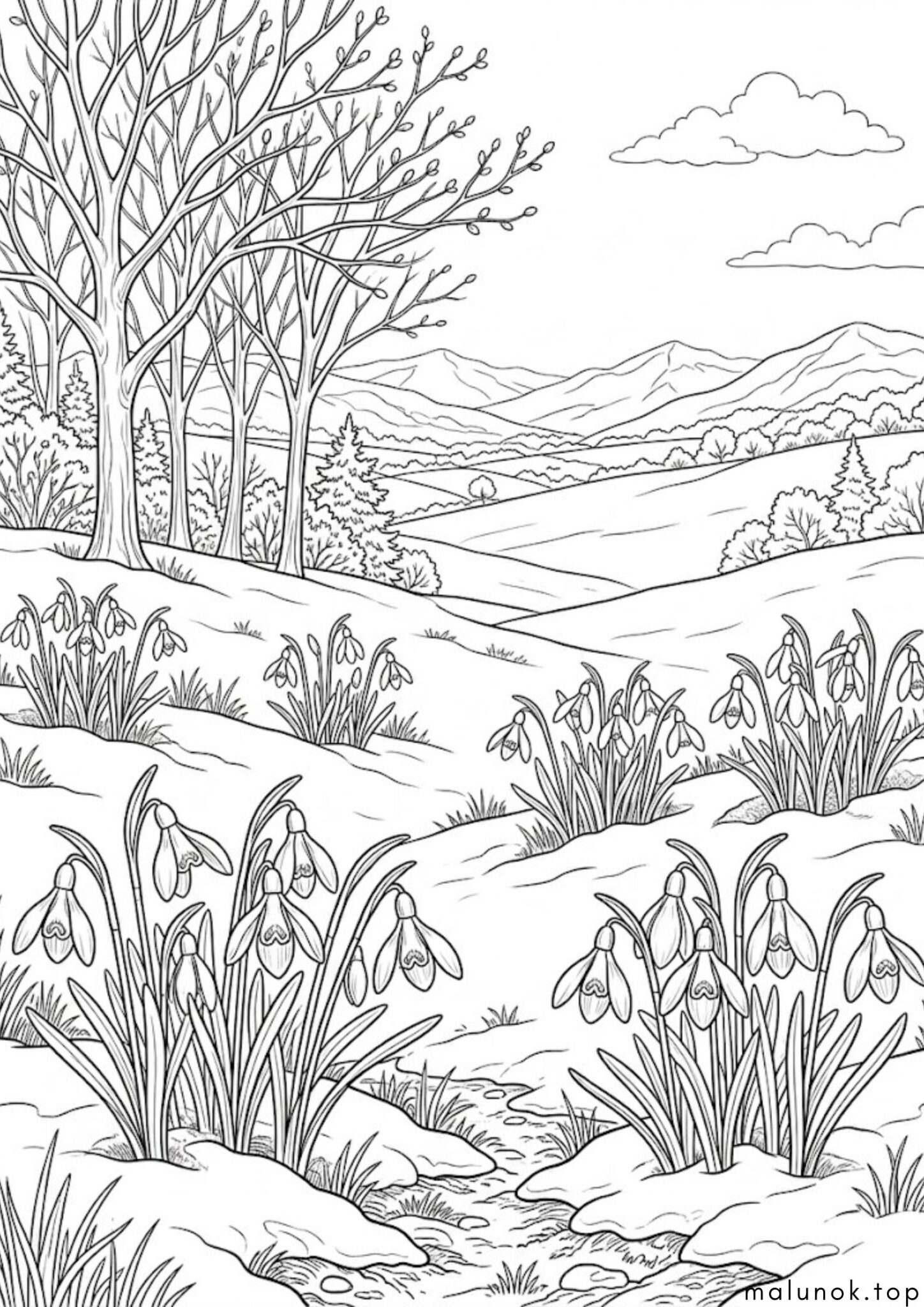 Раскраска Перші проліски