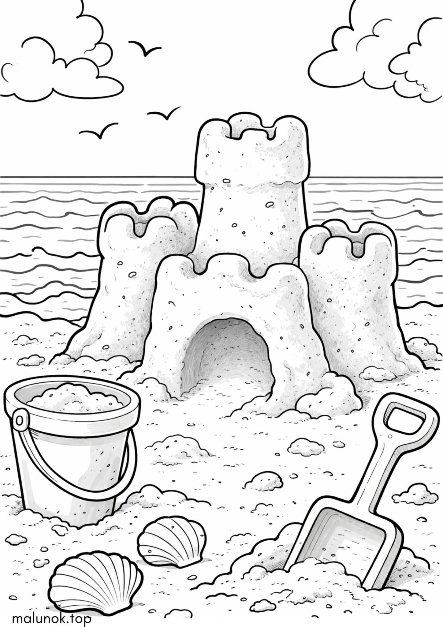 Раскраска Піщаний замок