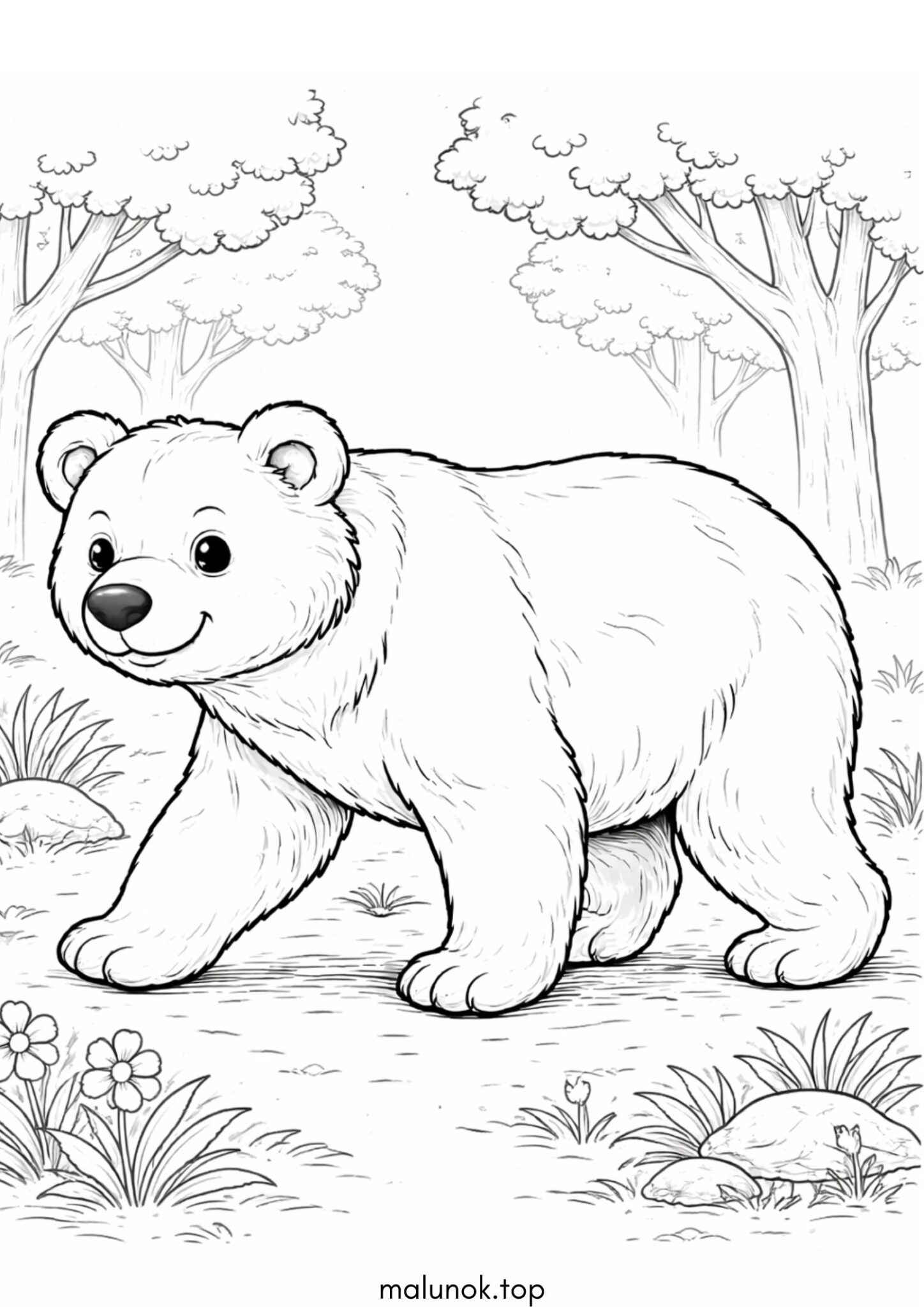 Раскраска Простий ведмедик Раскраска Простий ведмедик