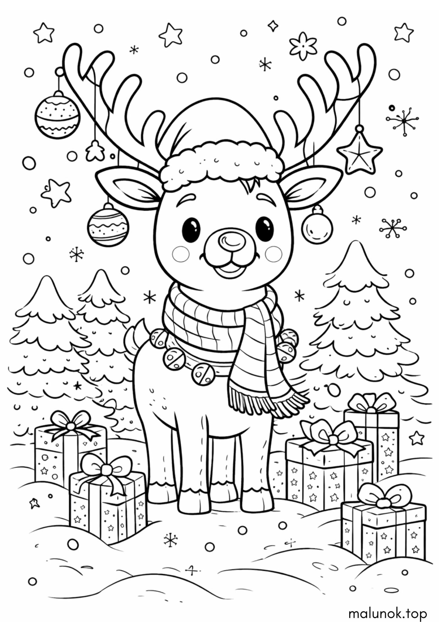 Раскраска Різдвяний олень