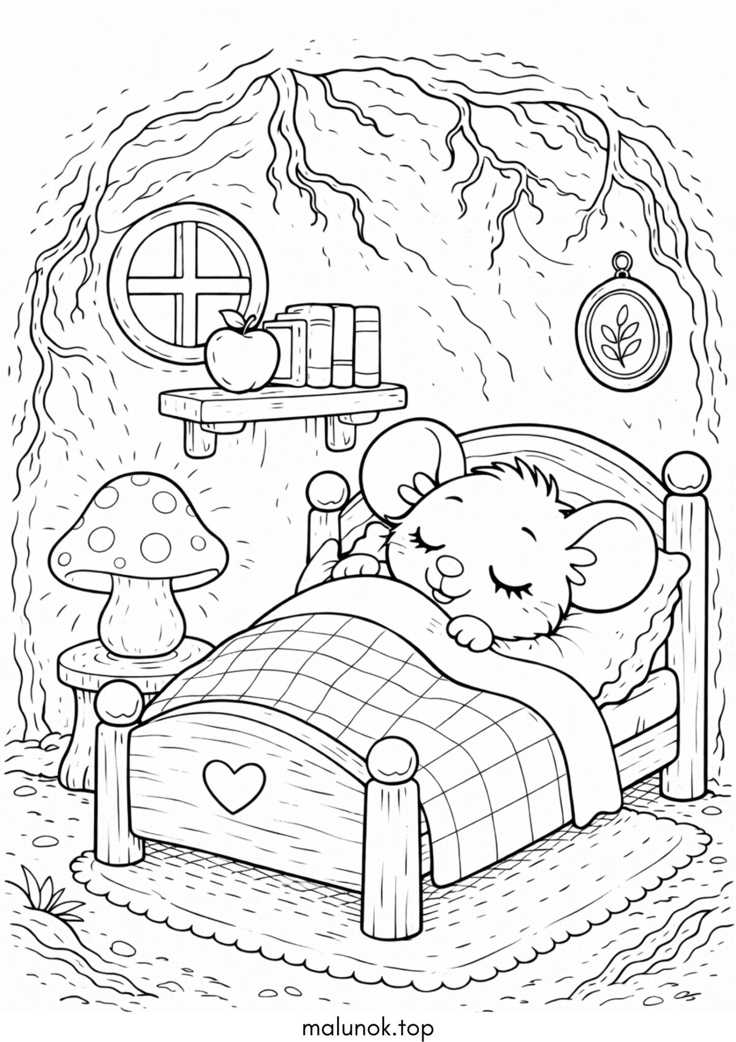 Раскраска Спляча мишка