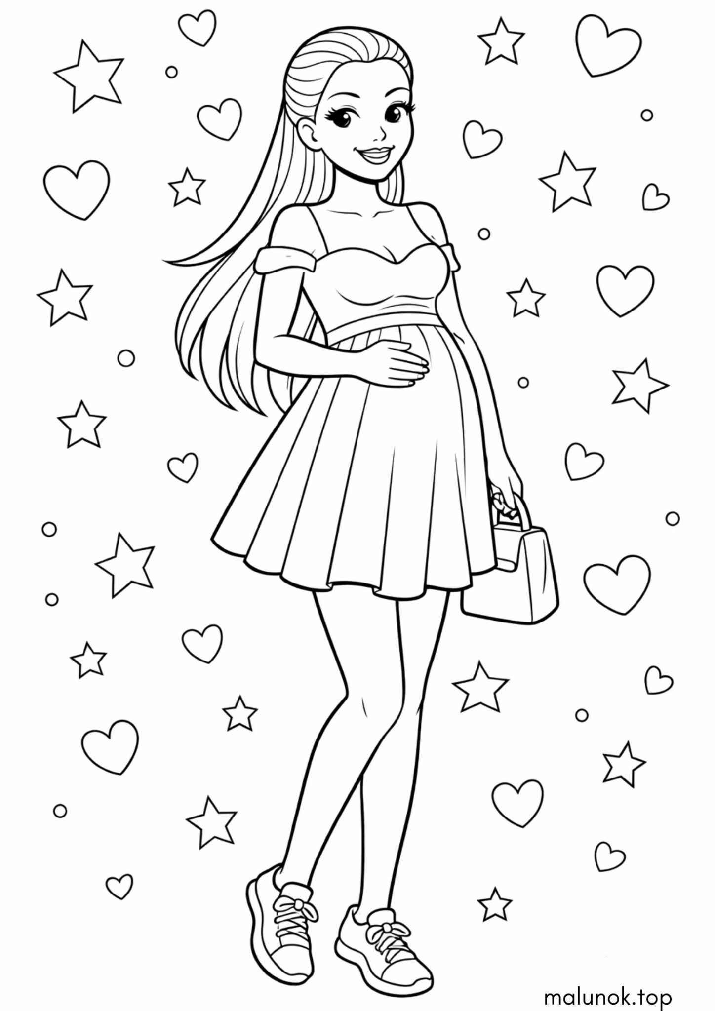 Раскраска Вагітна Барбі