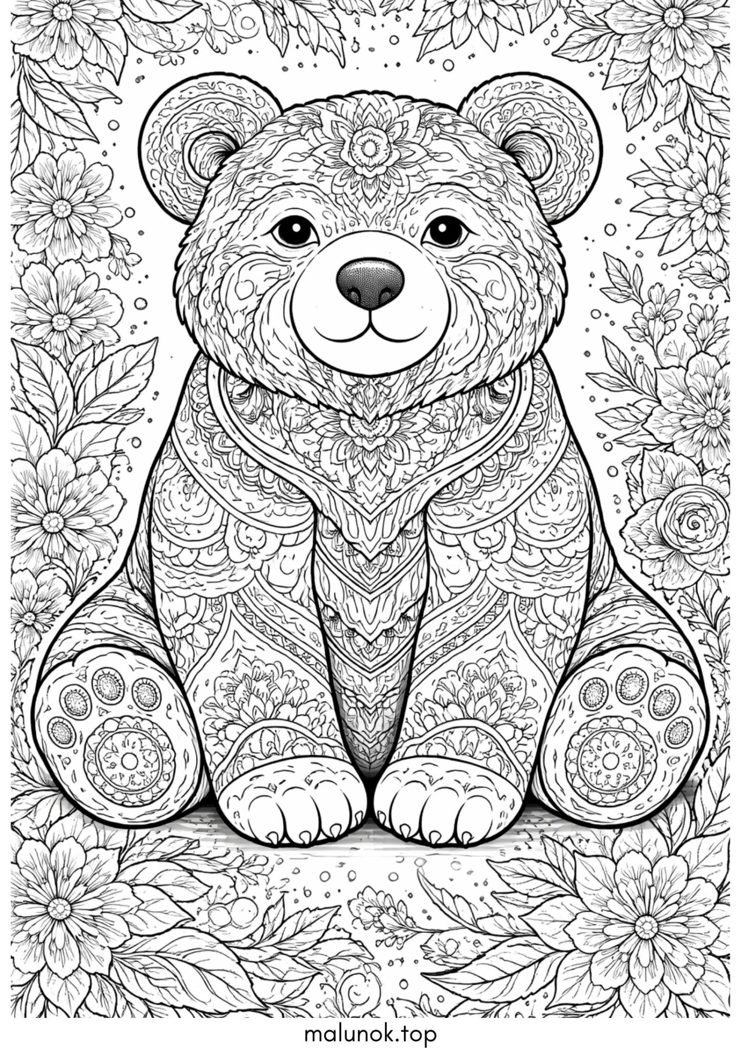 Раскраска Ведмідь антистрес Раскраска Ведмідь антистрес