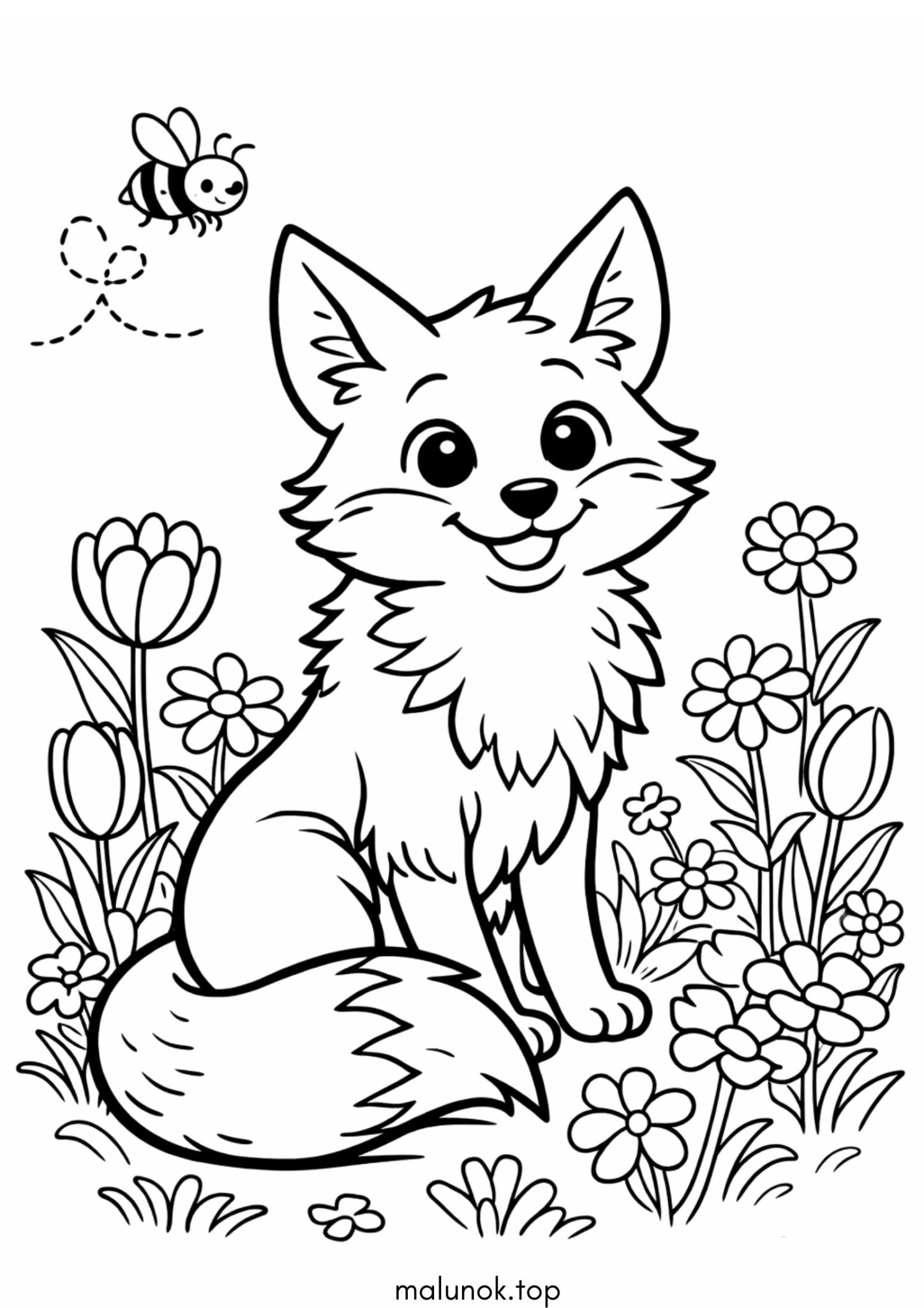Раскраска Весняна лисиця