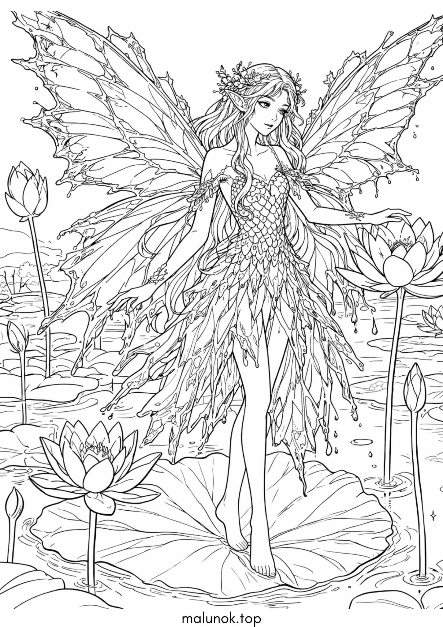 Раскраска Водяна фея