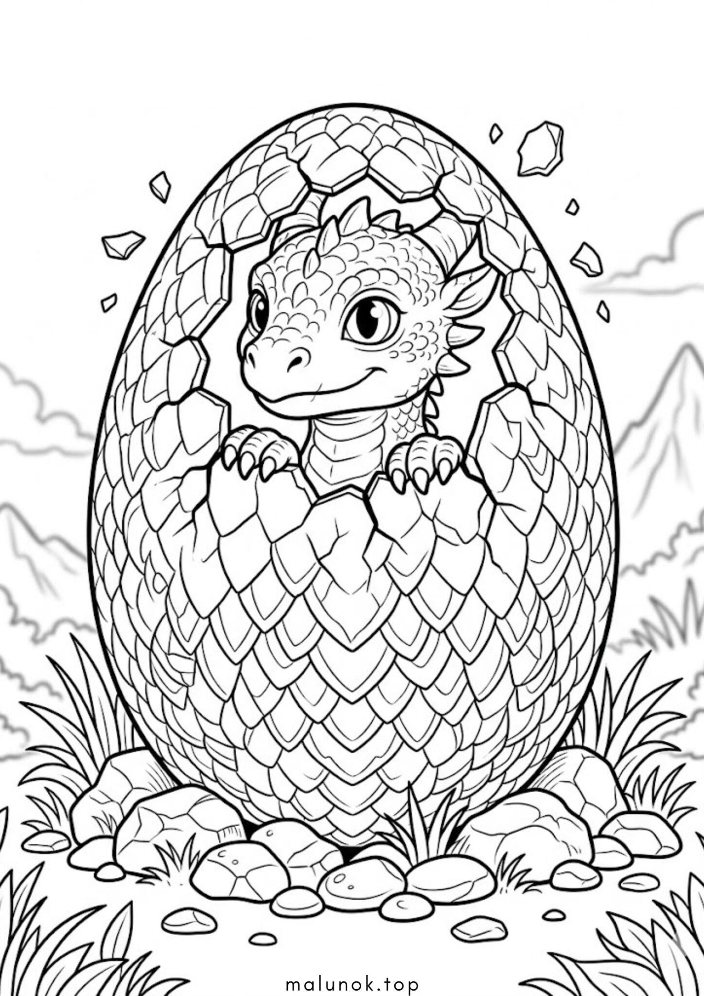 Раскраска Яйце дракона Раскраска Яйце дракона