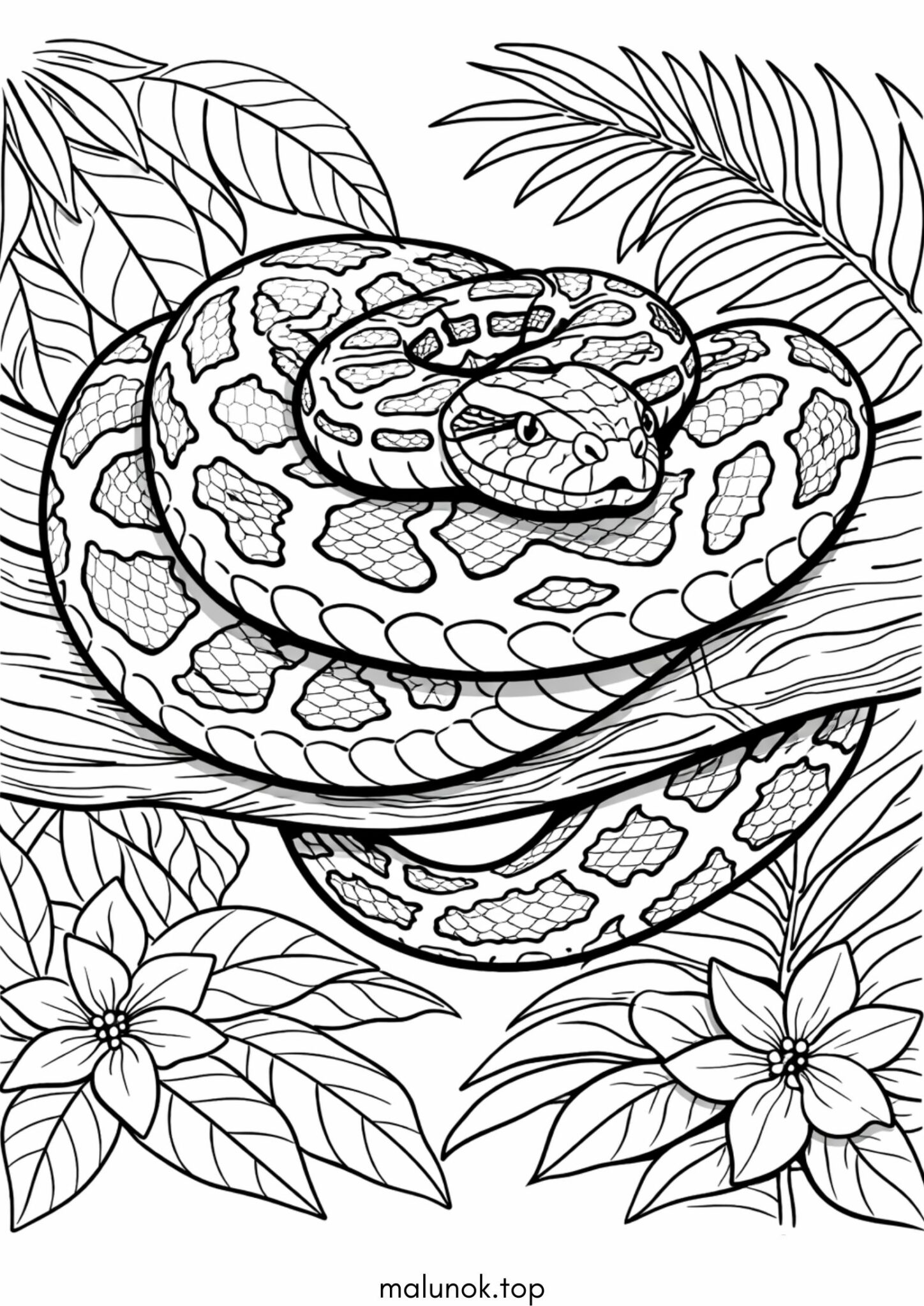 Раскраска Змія – Пітон