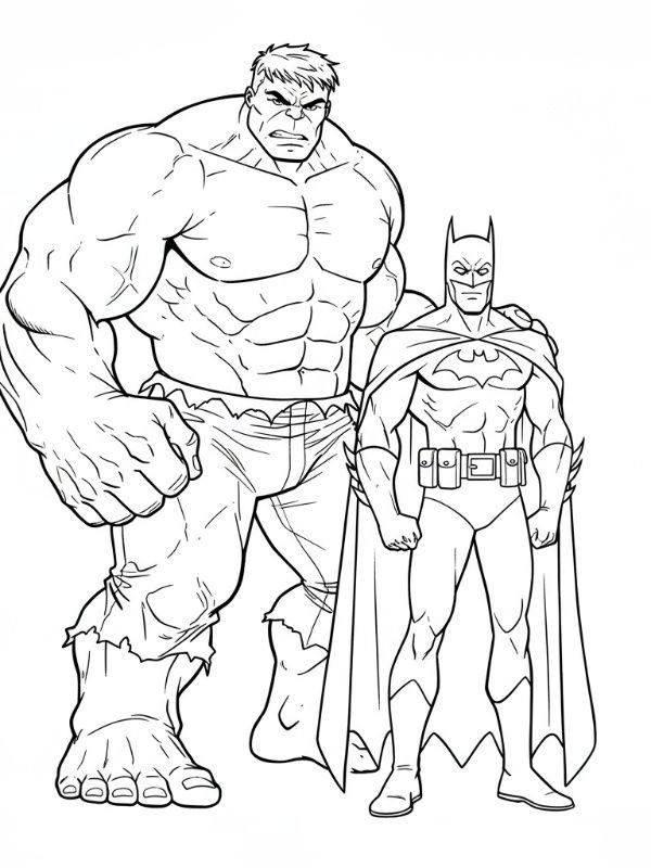 Раскраска Бетмен та Халк