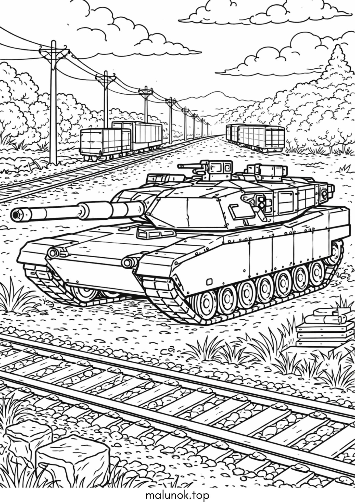 Раскраска Танк Abrams (Абрамс)