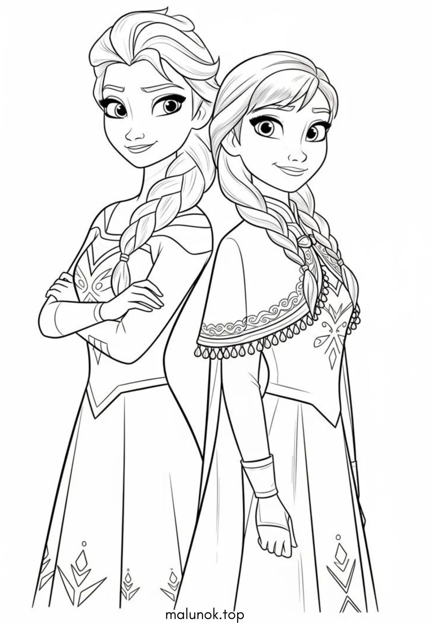 Раскраска Анна та Ельза (Крижане серце)