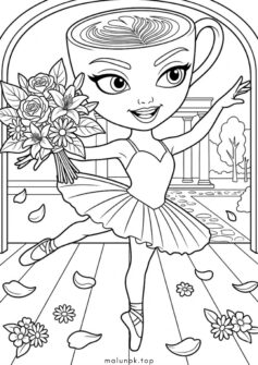 Балерина Капучино на сцені з квітами