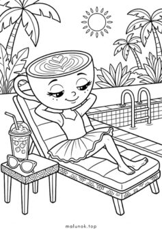 Балерина Капучино відпочиває біля басейну