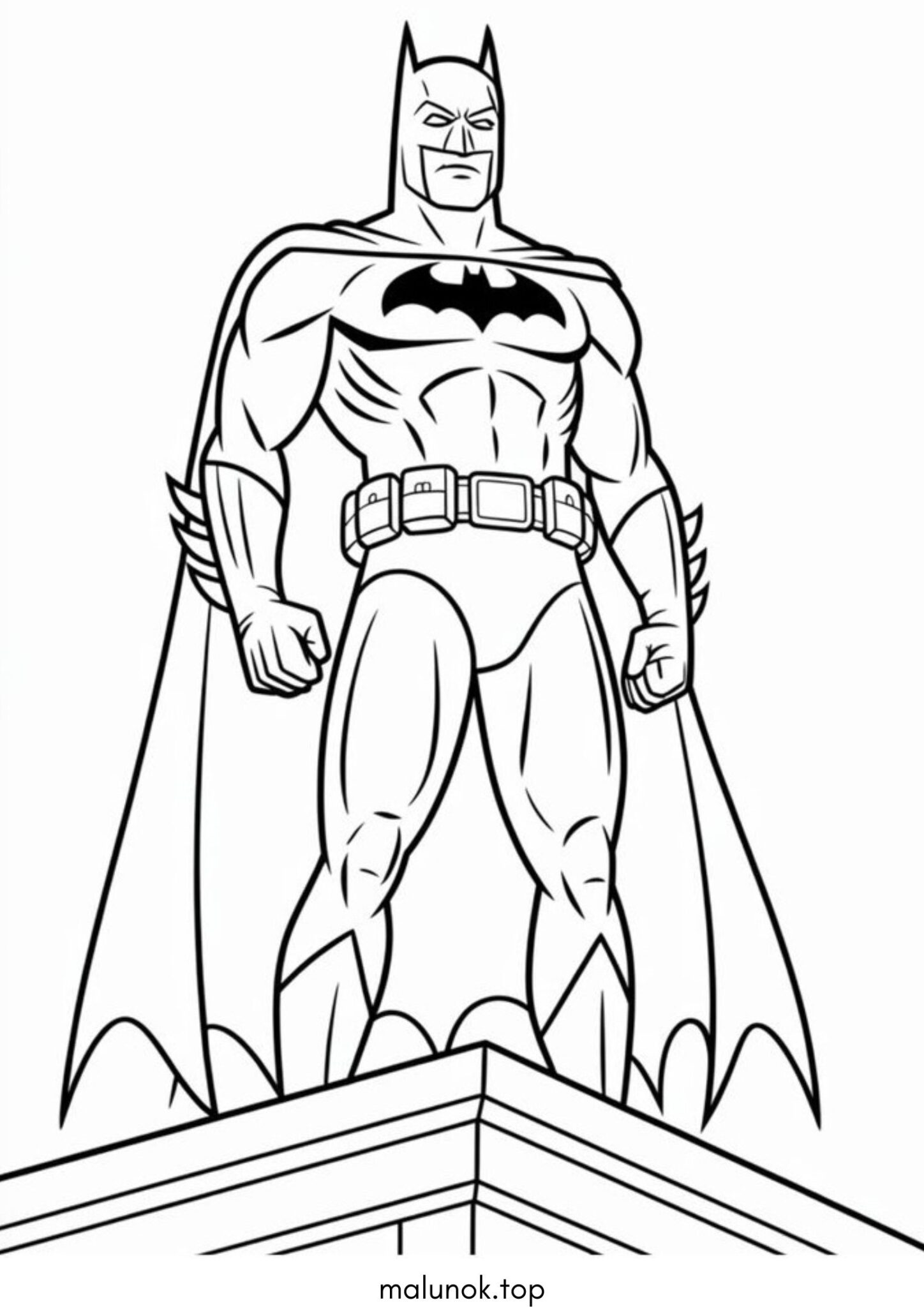 Раскраска Бетмен на даху