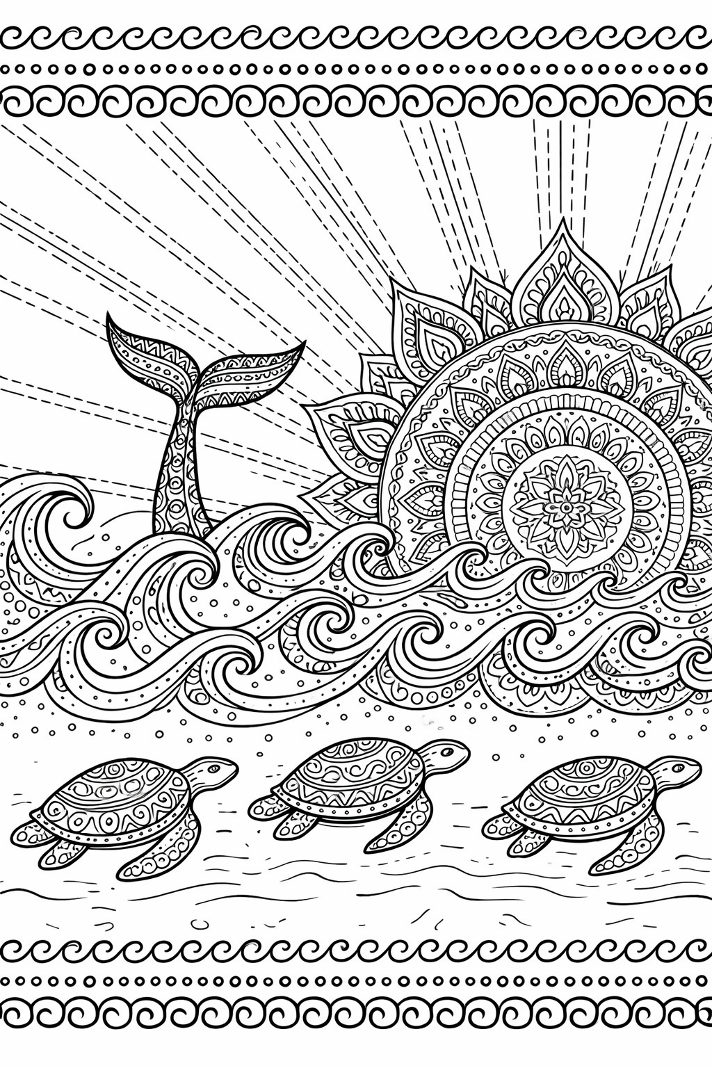 Розмальовка День Землі – Ранок на морі