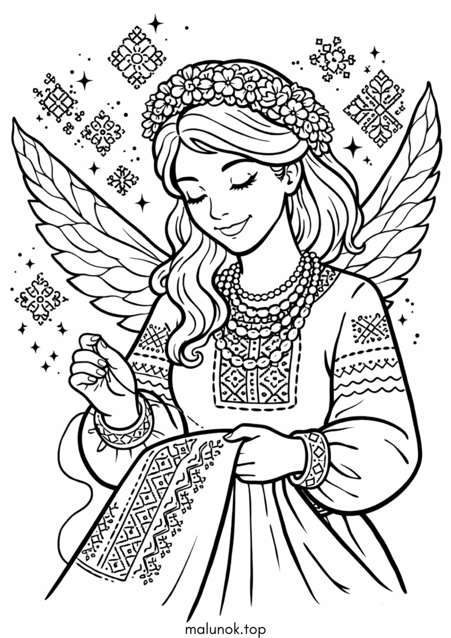 Раскраска До дня вишиванки – Фея вишиванки