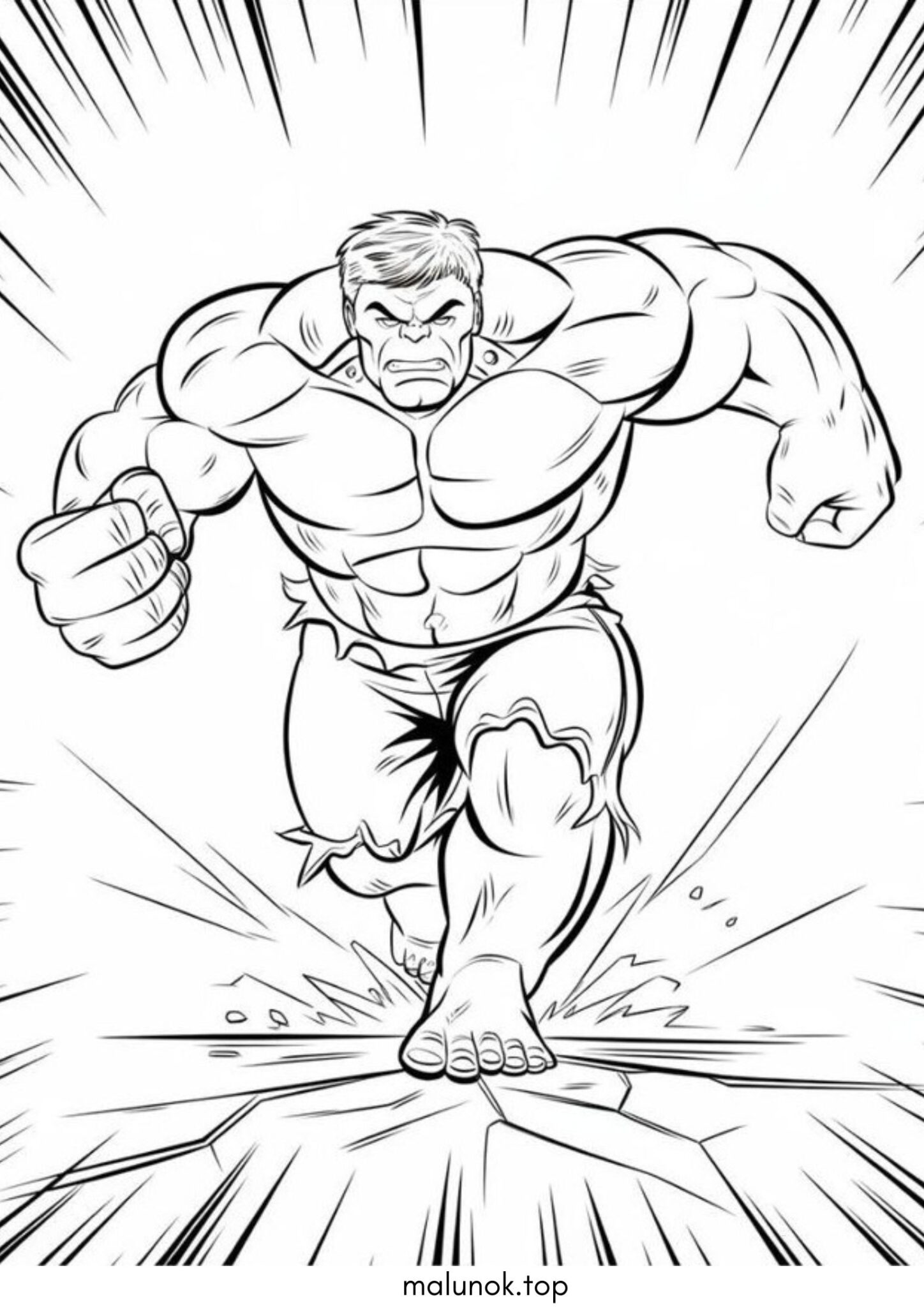 Раскраска Халк біжить