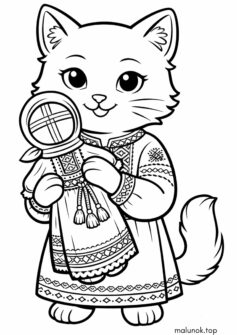 До дня вишиванки – Кішка з лялькою-мотанкою