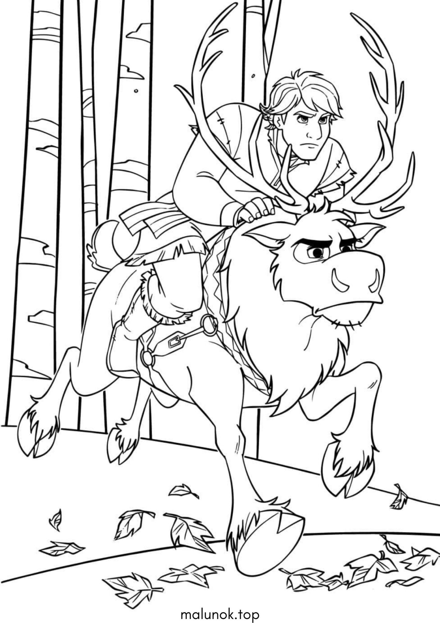 Раскраска Крістофф та Свен (Крижане серце)