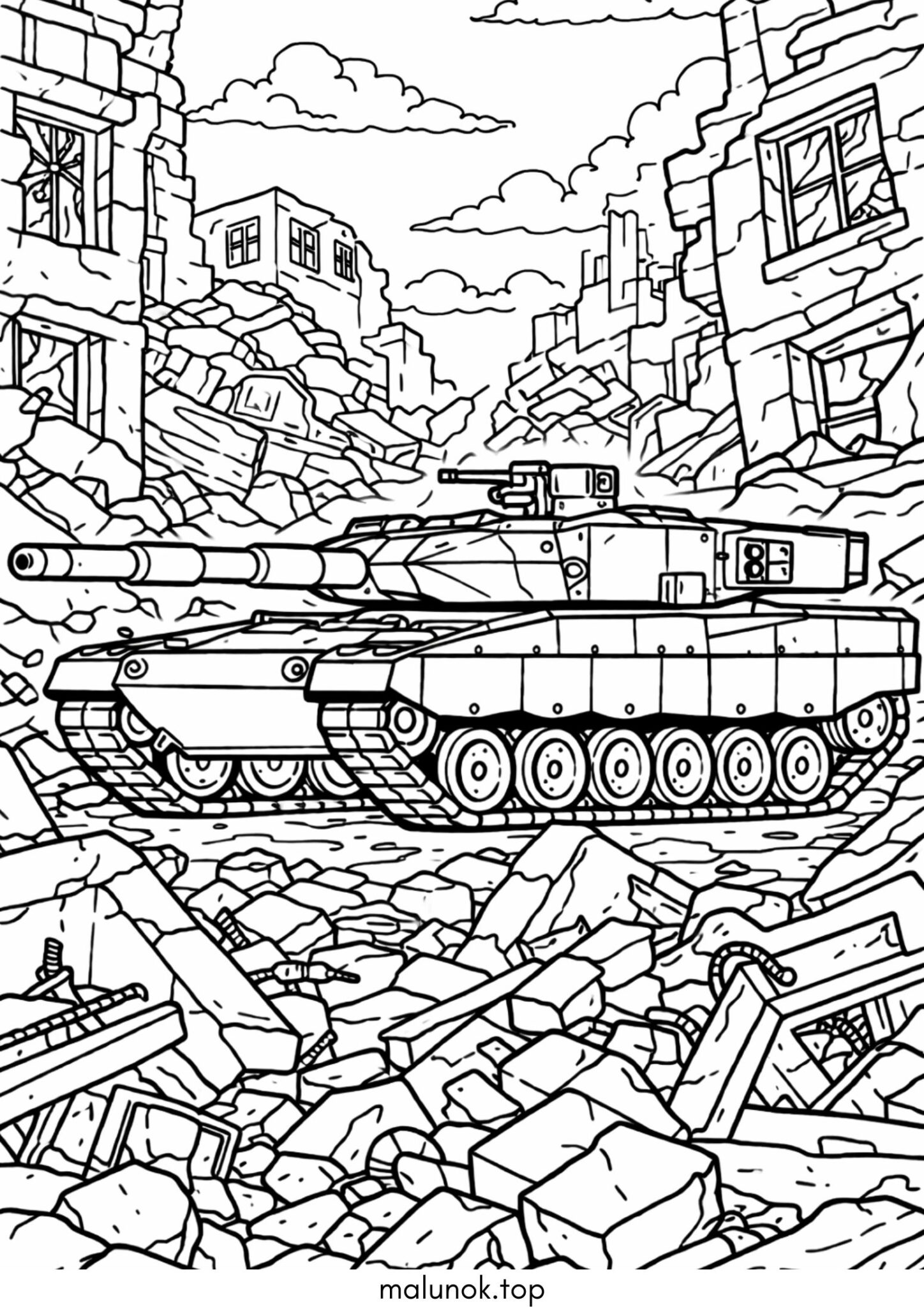 Раскраска Танк Leopard 2 (Леопард)