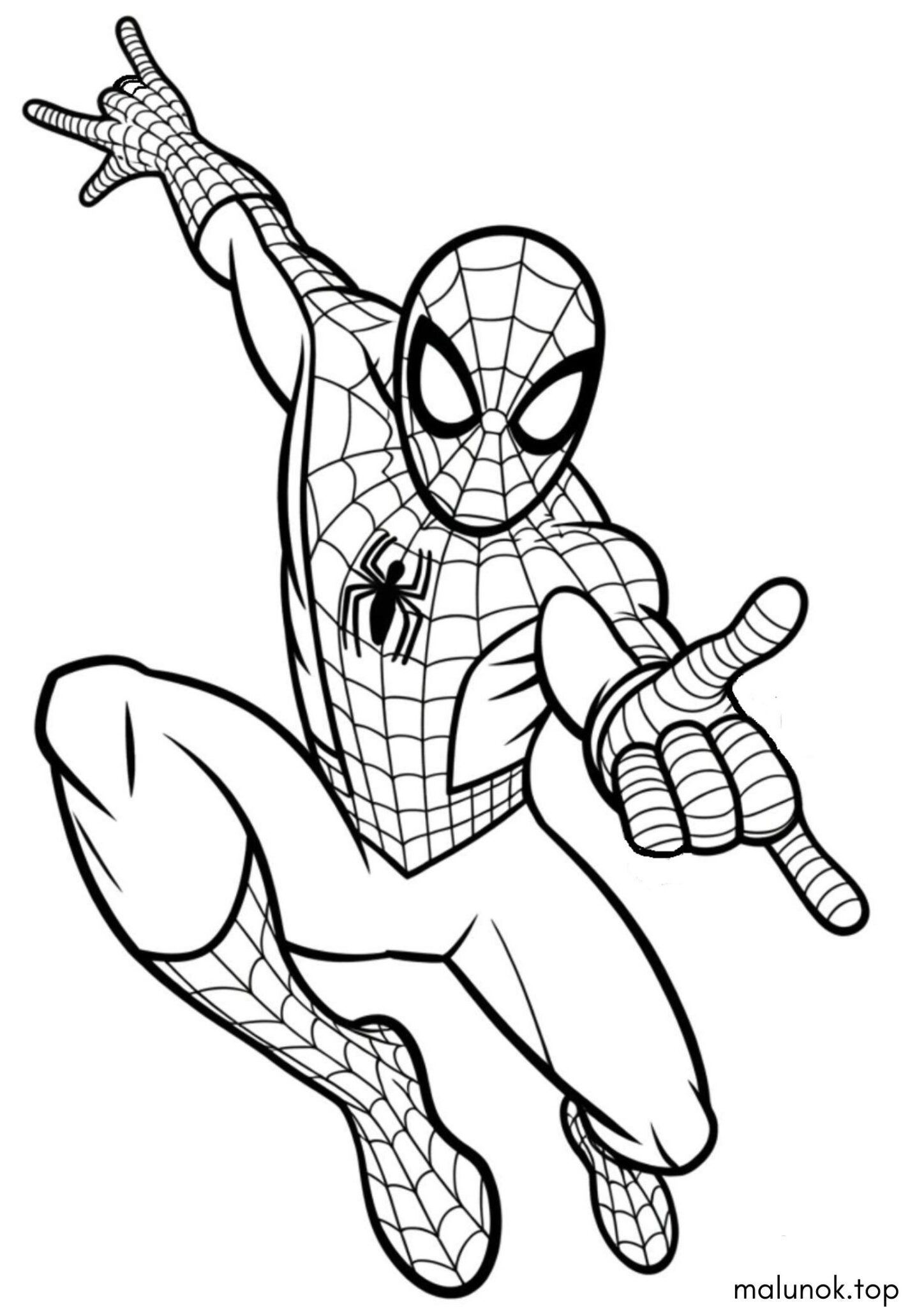 Раскраска Людина-павук у польоті