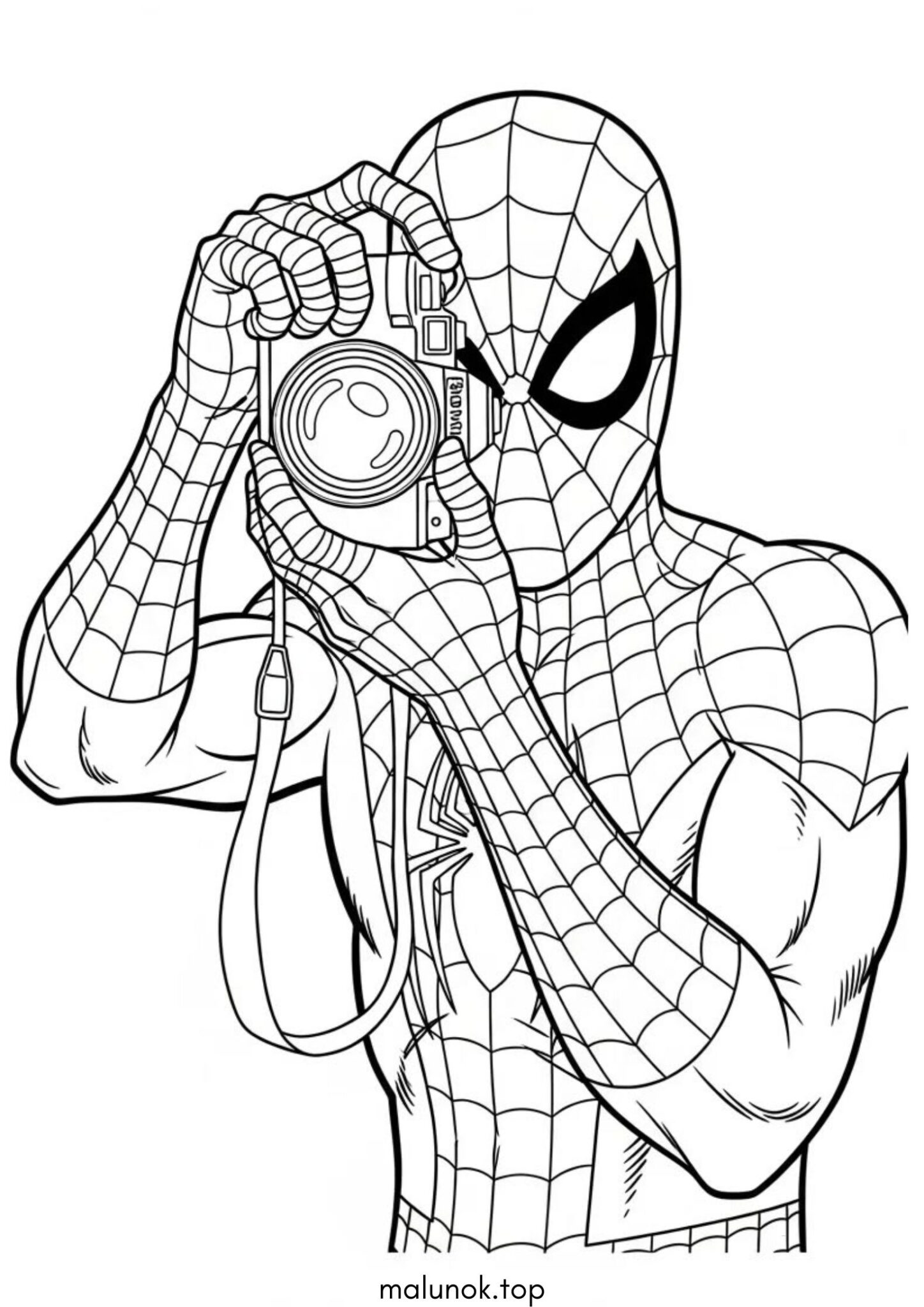 Раскраска Людина-павук з фотокамерою