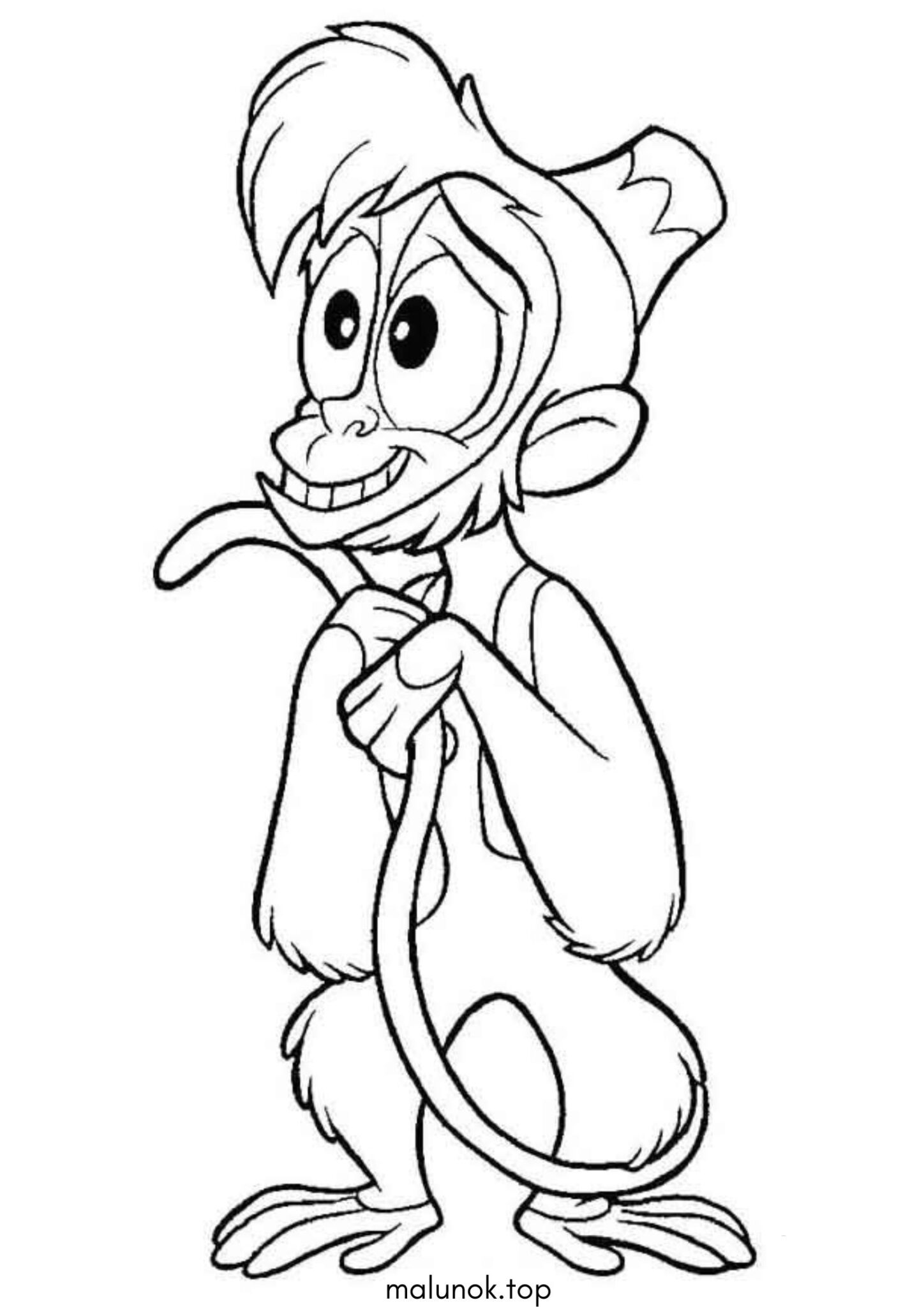 Раскраска Мила мавпочка Абу (Аладдін)