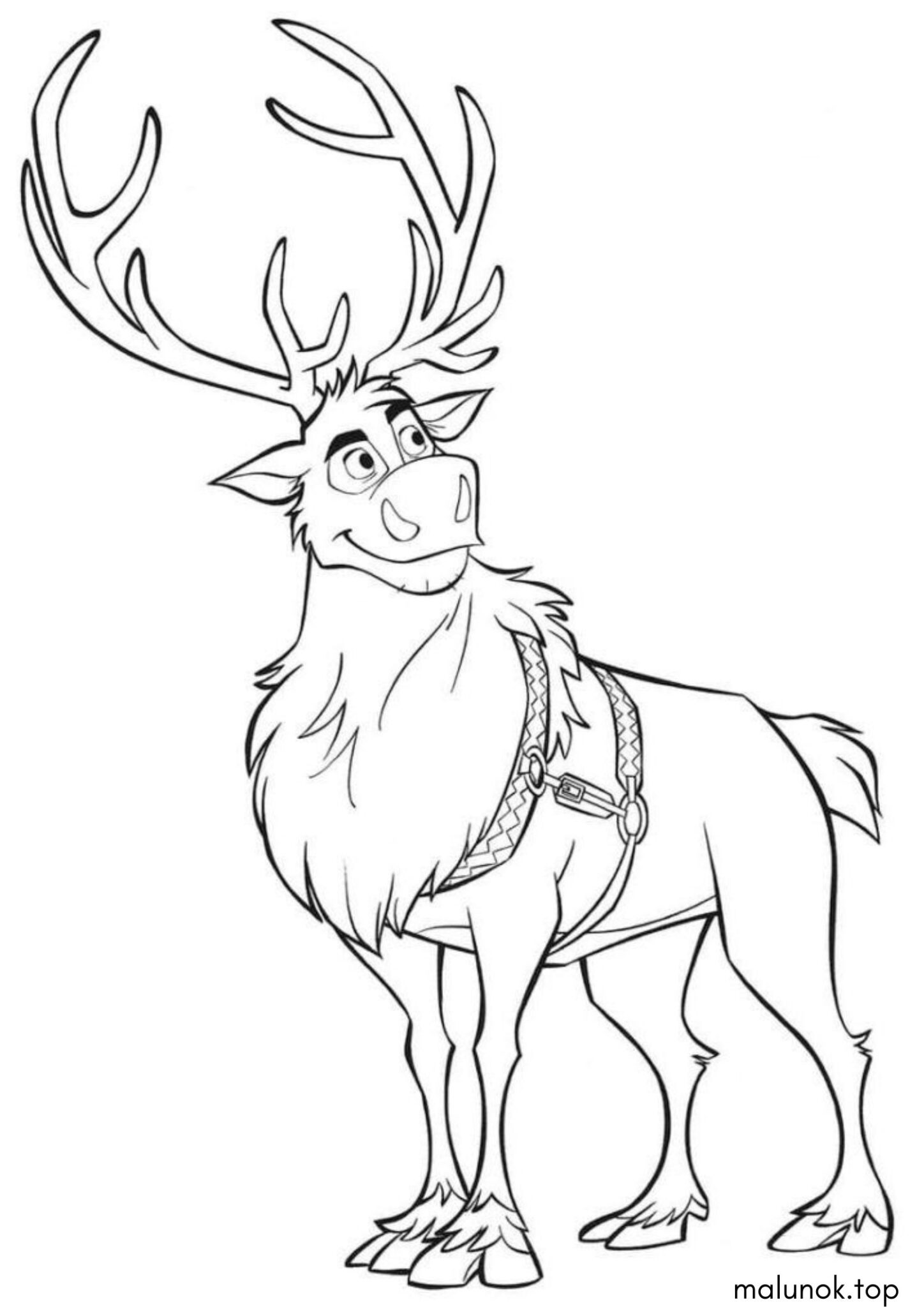 Раскраска Олень Свен (Крижане серце)