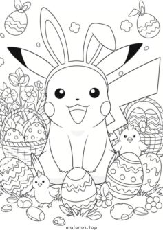 Пікачу з великодніми яйцями