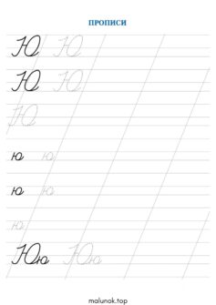 Прописи літера Ю – велика та мала