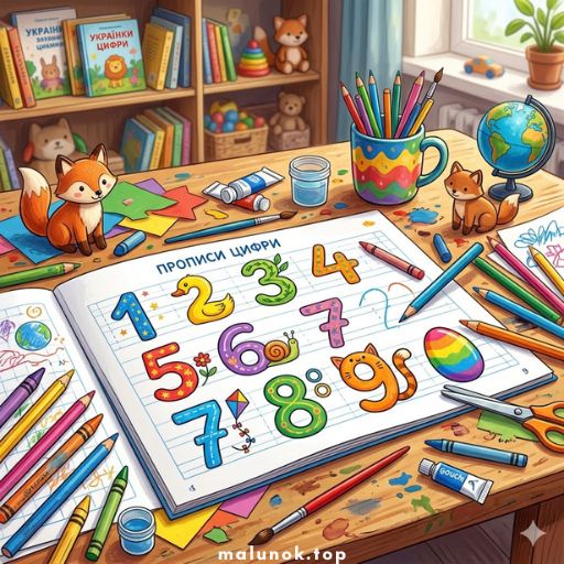 Розмальовки Прописи цифр