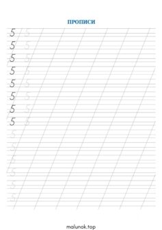 Прописи цифри 5 (п’ять)
