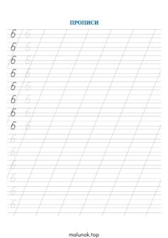 Прописи цифри 6 (шість)