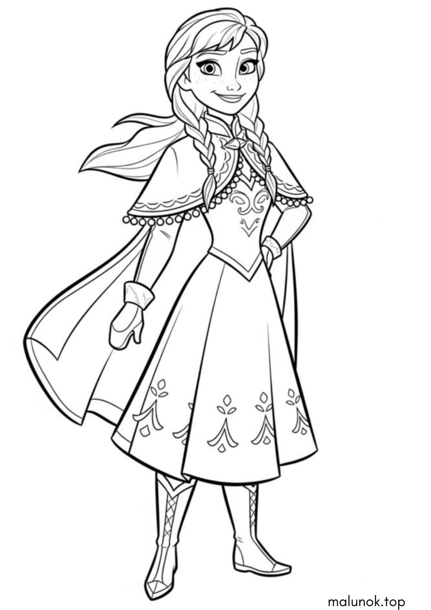 Раскраска Принцеса Анна (Крижане серце)