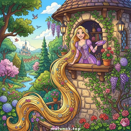 Розмальовки Рапунцель