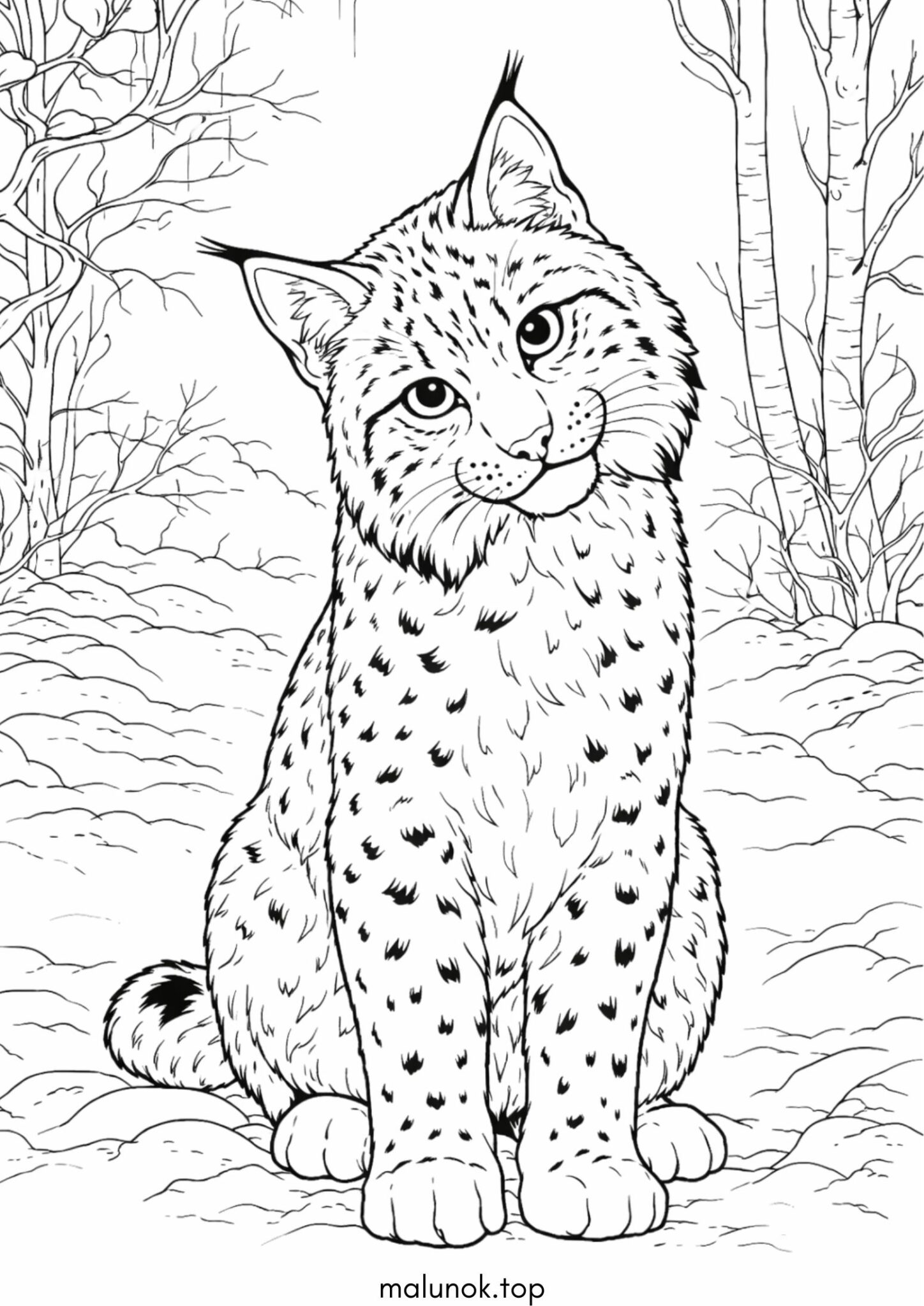 Раскраска Реалістична рись