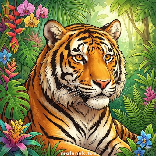 Розмальовки Тигри 🐅