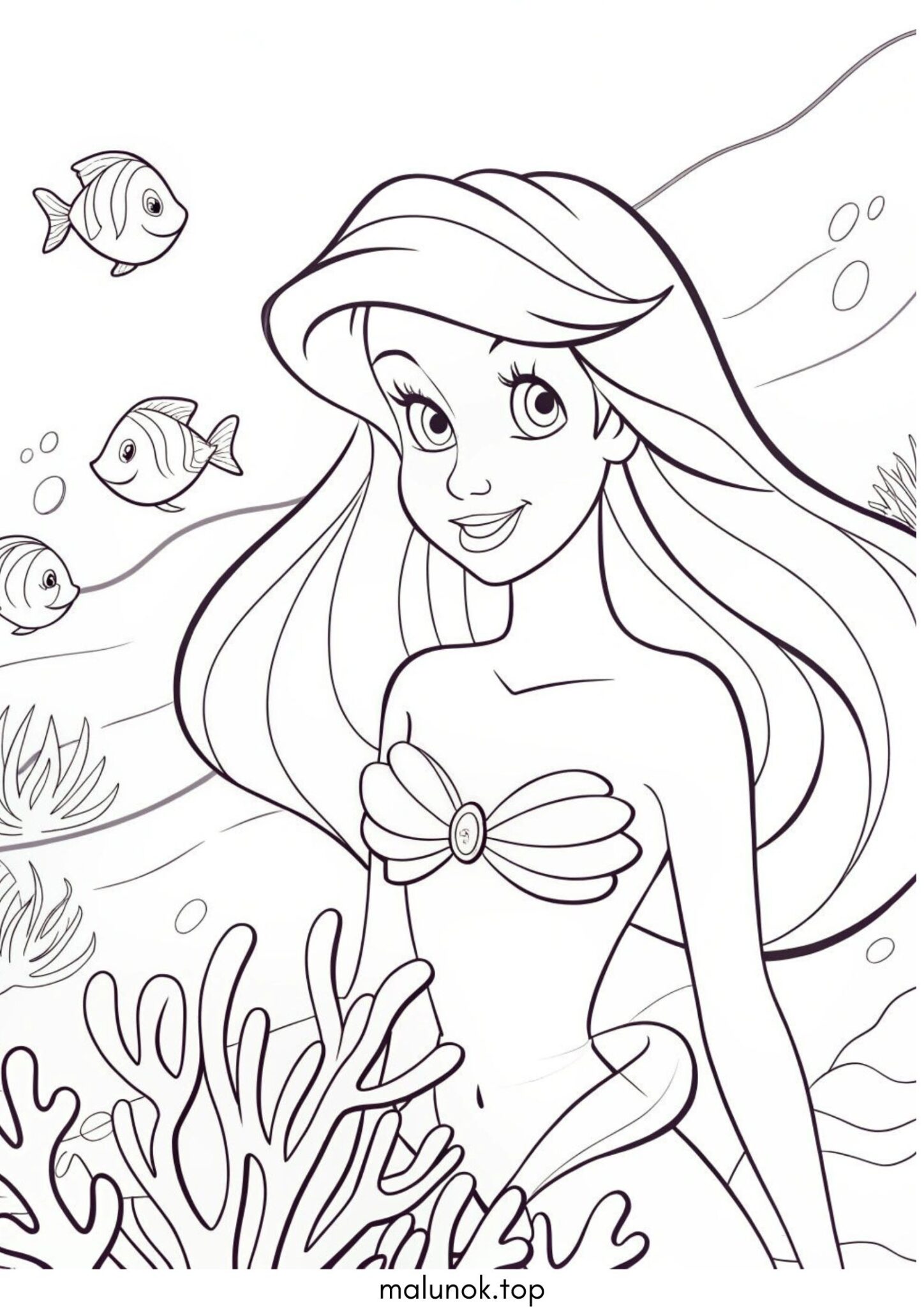 Раскраска Русалонька Аріель
