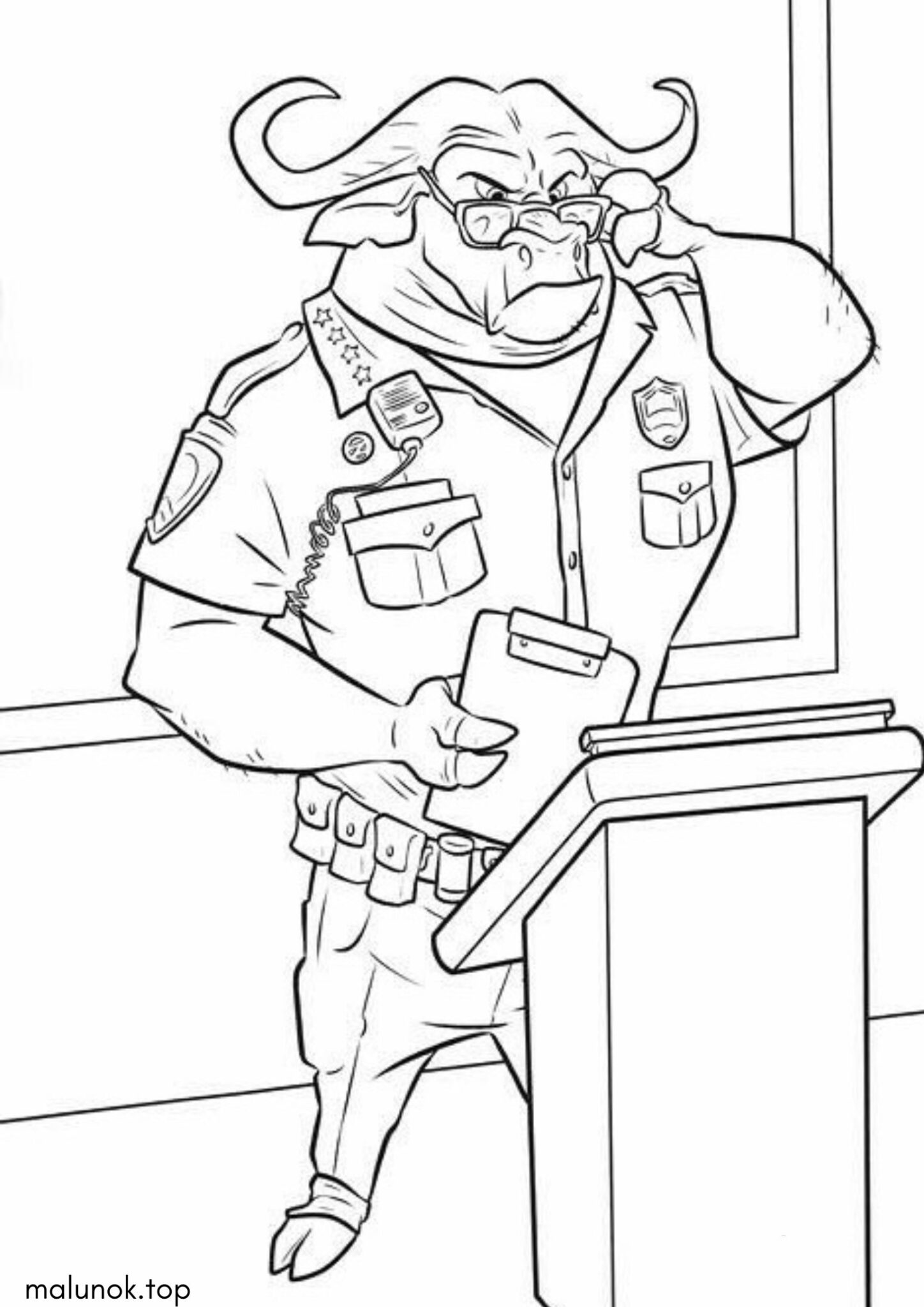 Раскраска Шеф Буйволсон (Зоотрополіс)