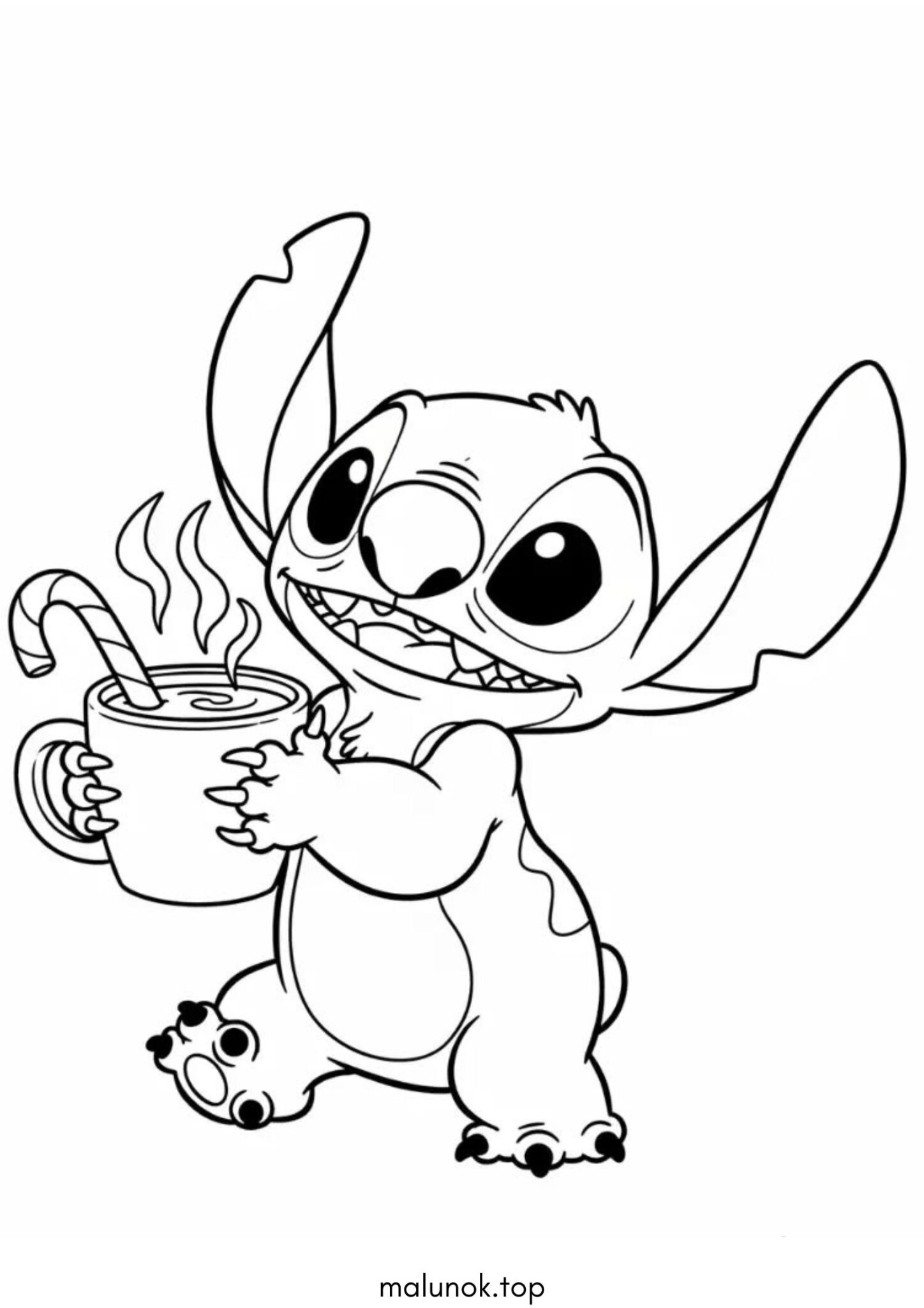 Раскраска Стіч з какао