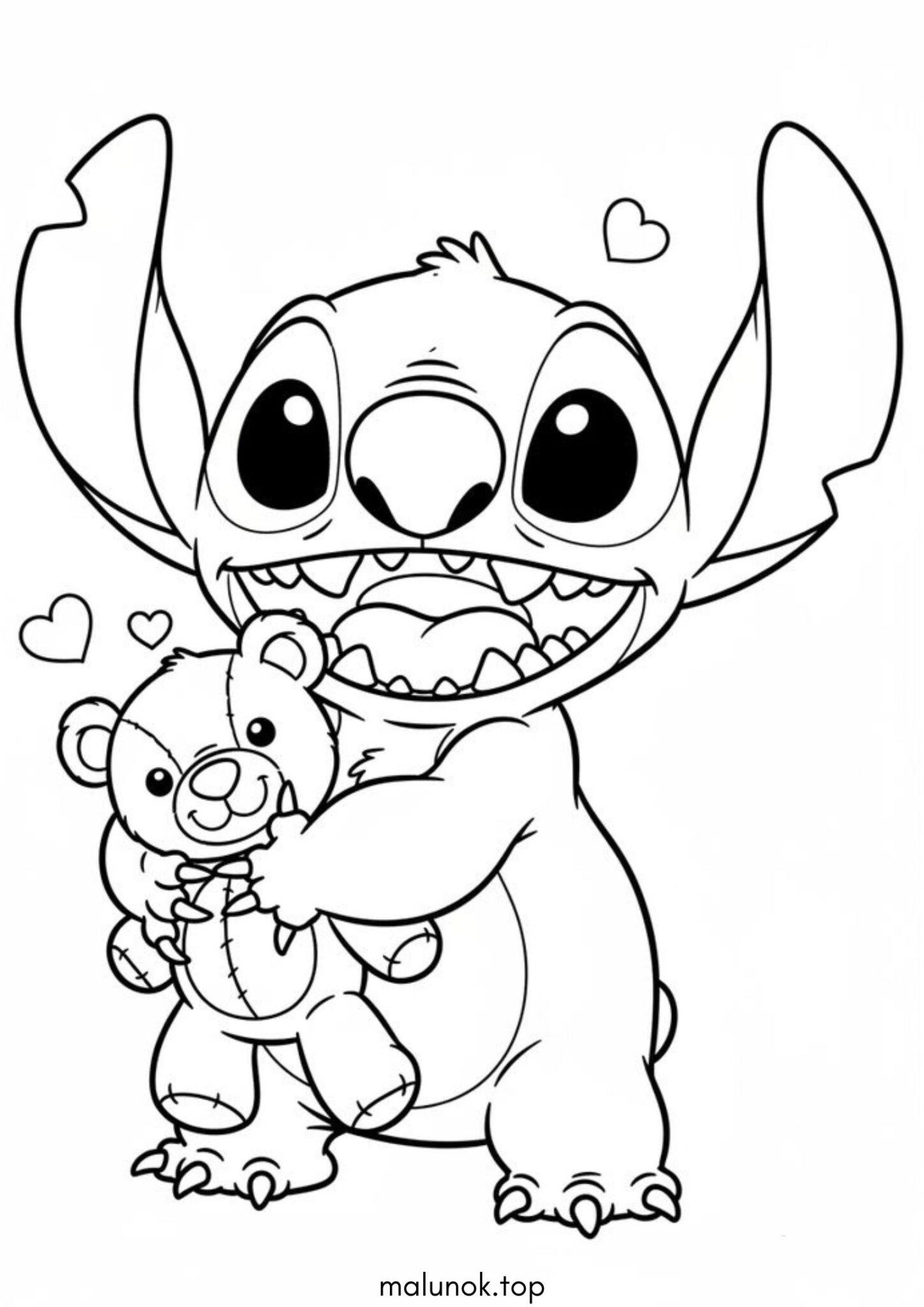 Раскраска Стіч з ведмедиком