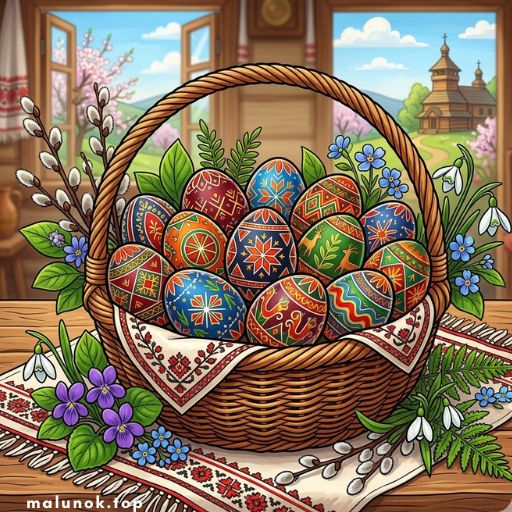 Розмальовки Великодні писанки 🥚