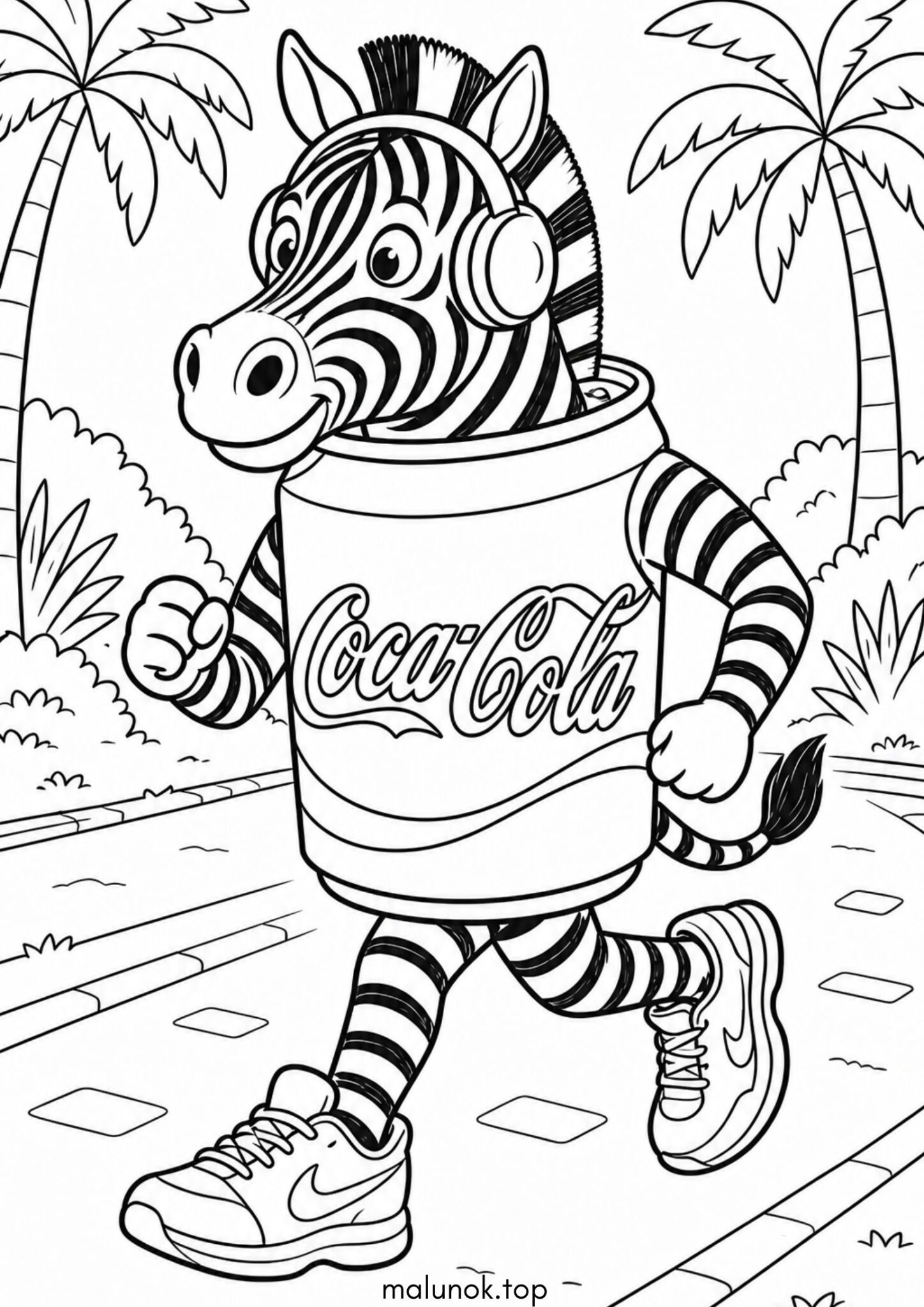 Раскраска Кокаколіні Зебріні (Cocacolini zebrini)
