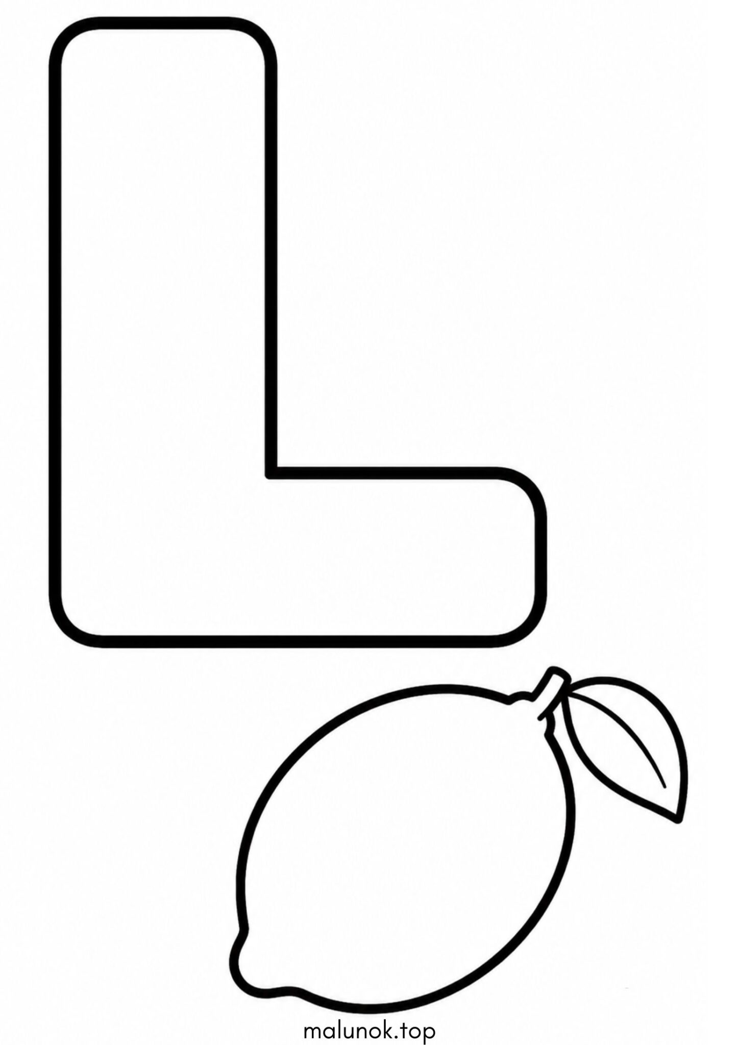 Раскраска Літера L (буква) – Lemon Раскраска Літера L (буква) – Lemon
