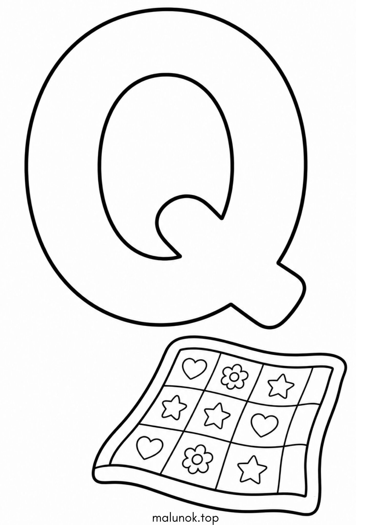 Раскраска Літера Q (буква) – Quilt Раскраска Літера Q (буква) – Quilt