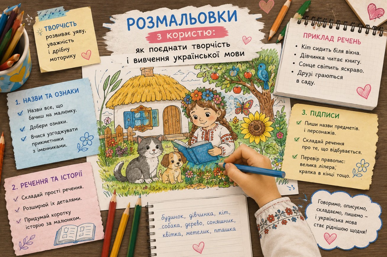 Розмальовки з користю: як поєднати творчість і вивчення української мови